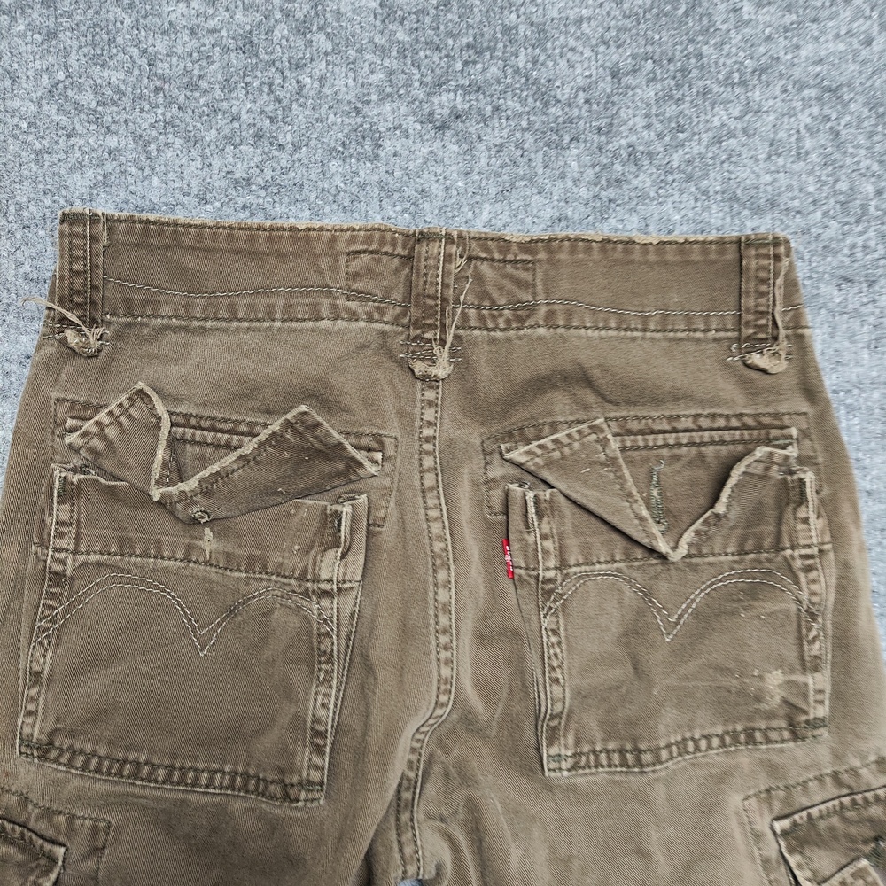 Levis Shorts Boys 10 Brown Cargo Twill Pockets Zip Fly Knee Length Summer - Picture 6 of 11
